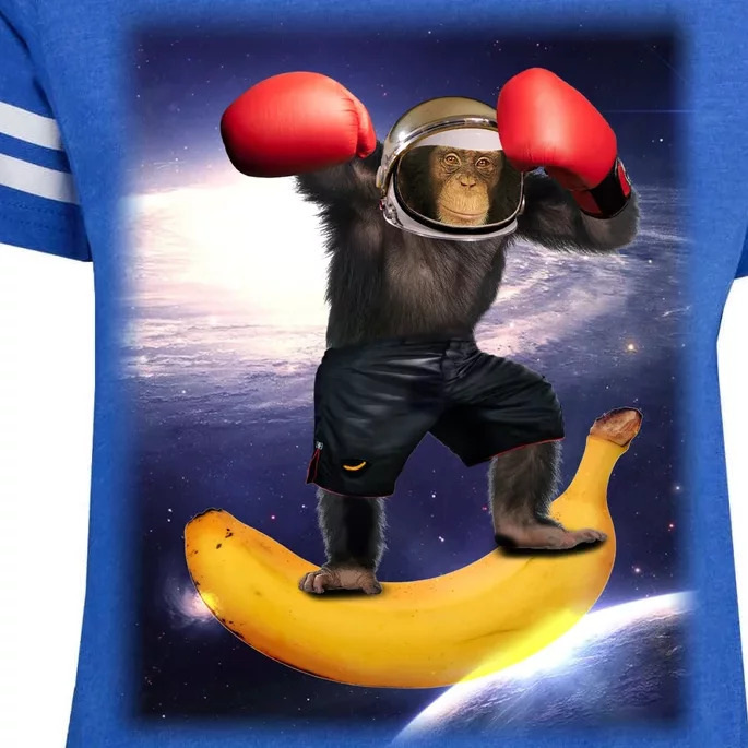 Astronaut Monkey Boxing In Space Enza Ladies Jersey Football T-Shirt