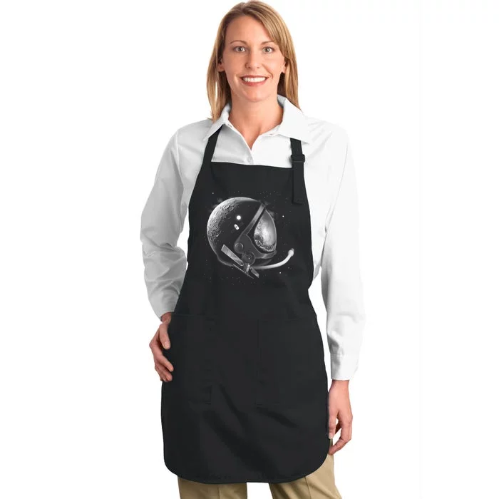 Astronaut Moon Helmet Full-Length Apron With Pocket