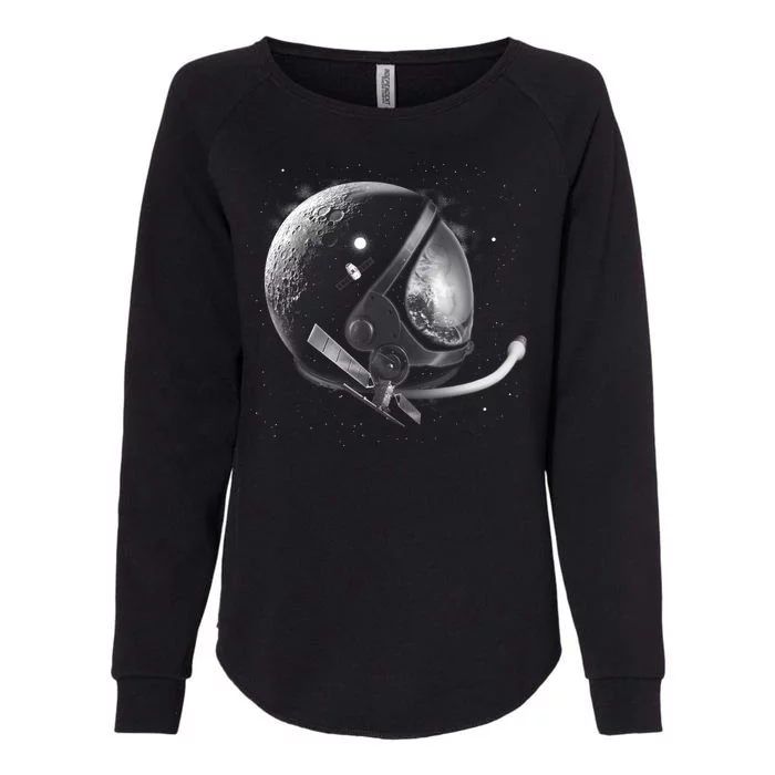 Astronaut Moon Helmet Womens California Wash Sweatshirt