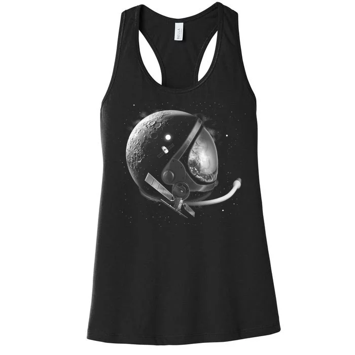 Astronaut Moon Helmet Women's Racerback Tank