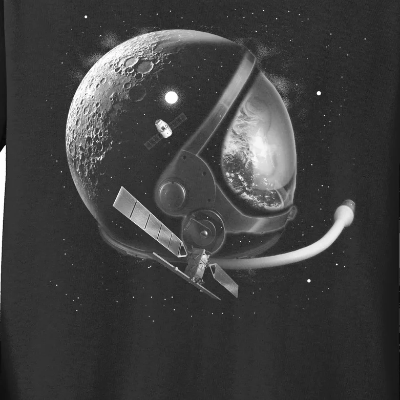 Astronaut Moon Helmet Kids Long Sleeve Shirt