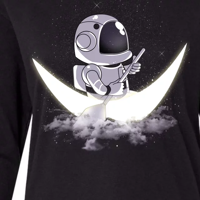 Astronaut Moon Sailing Womens Cotton Relaxed Long Sleeve T-Shirt