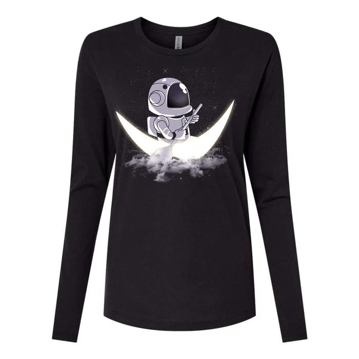 Astronaut Moon Sailing Womens Cotton Relaxed Long Sleeve T-Shirt