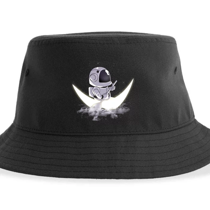 Astronaut Moon Sailing Sustainable Bucket Hat