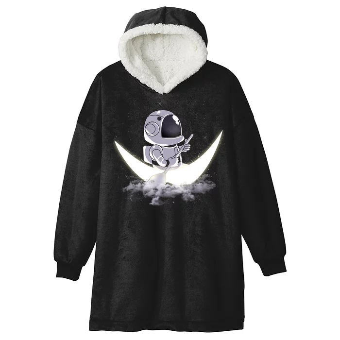 Astronaut Moon Sailing Hooded Wearable Blanket