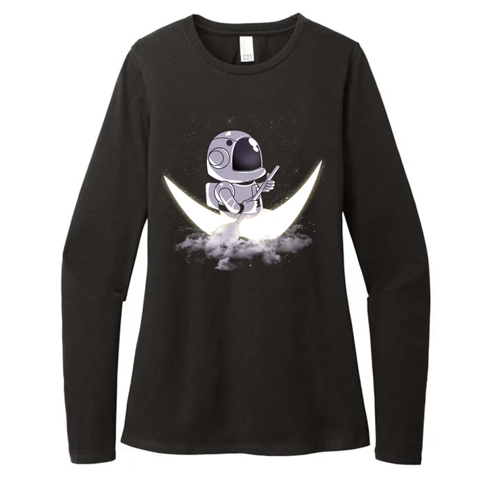 Astronaut Moon Sailing Womens CVC Long Sleeve Shirt