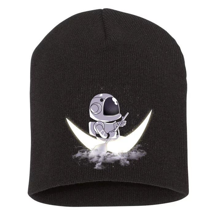 Astronaut Moon Sailing Short Acrylic Beanie