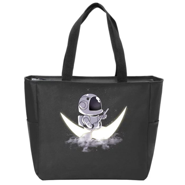 Astronaut Moon Sailing Zip Tote Bag