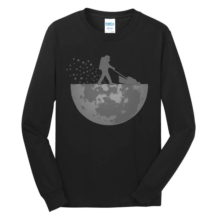 Astronaut Mowing The Lawn On The Moon Tall Long Sleeve T-Shirt