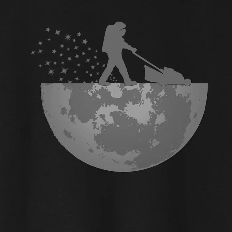 Astronaut Mowing The Lawn On The Moon Women's Crop Top Tee