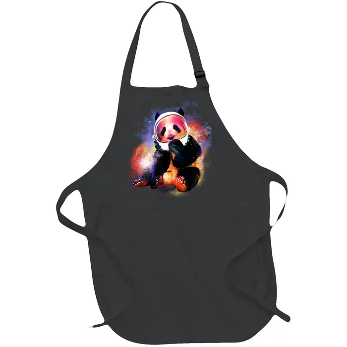 Astronaut Panda Galaxy Splatter Full-Length Apron With Pocket