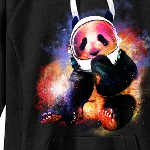 Astronaut Panda Galaxy Splatter Women's Fleece Hoodie