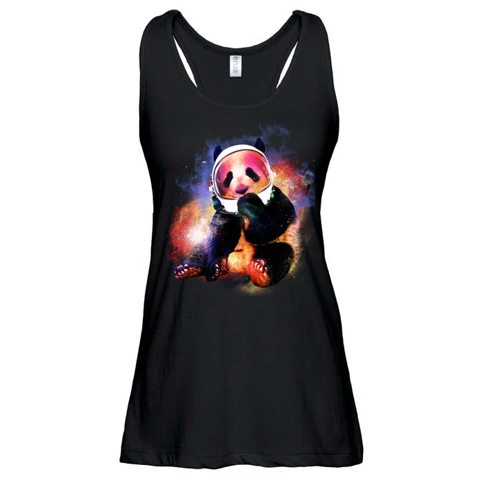 Astronaut Panda Galaxy Splatter Ladies Essential Flowy Tank