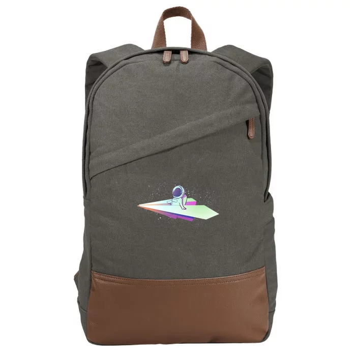 Astronaut Paper Plane Cotton Canvas Backpack