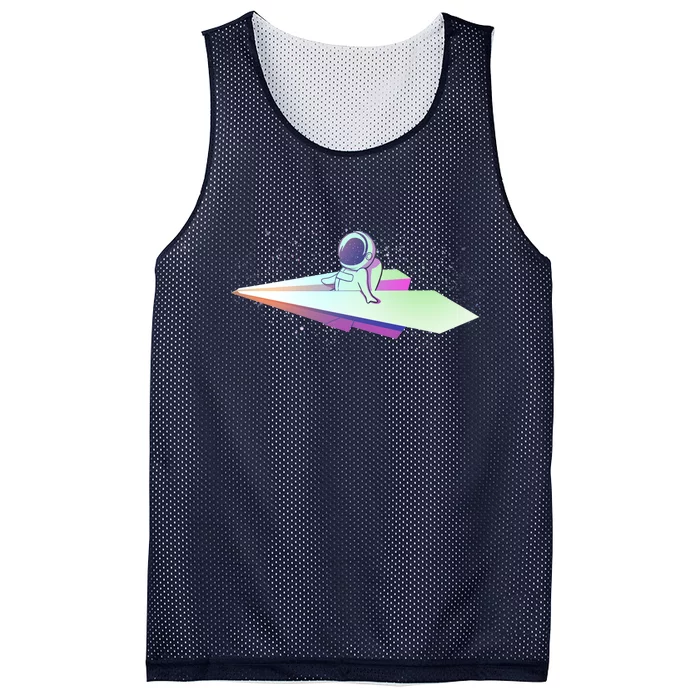 Astronaut Paper Plane Mesh Reversible Basketball Jersey Tank