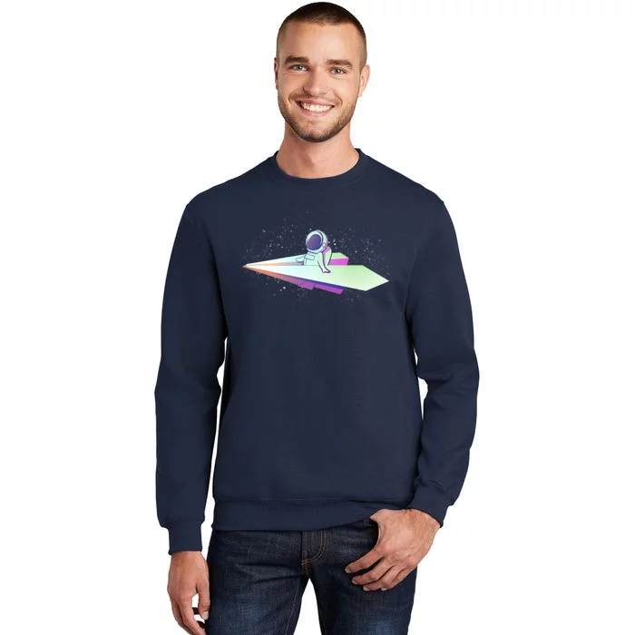 Astronaut Paper Plane Tall Sweatshirt