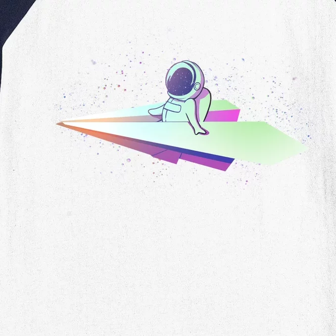 Astronaut Paper Plane Baseball Sleeve Shirt