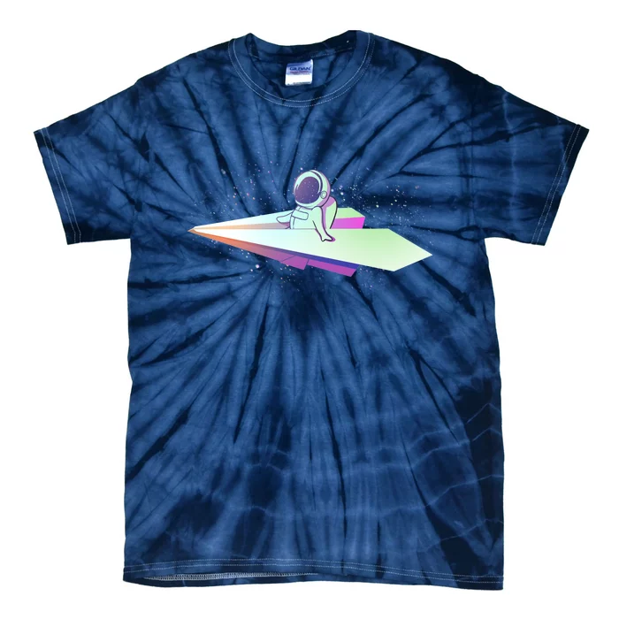 Astronaut Paper Plane Tie-Dye T-Shirt