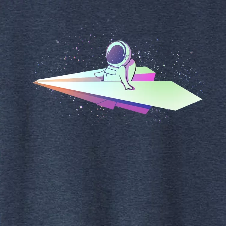 Astronaut Paper Plane Women's Crop Top Tee