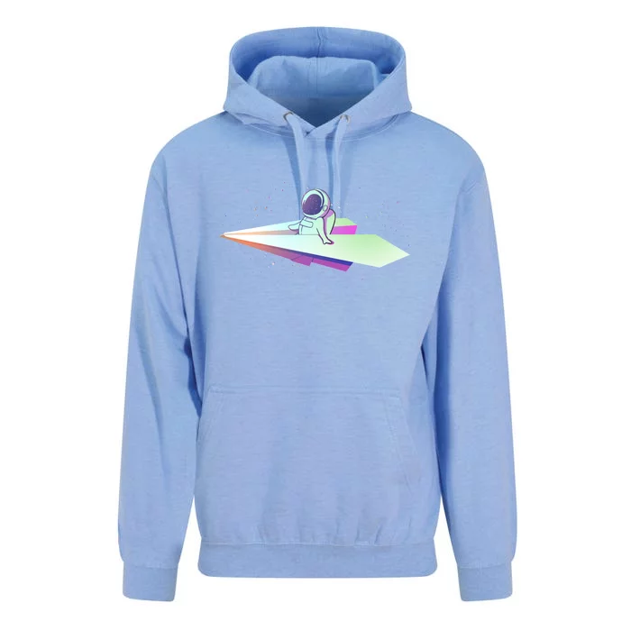 Astronaut Paper Plane Unisex Surf Hoodie