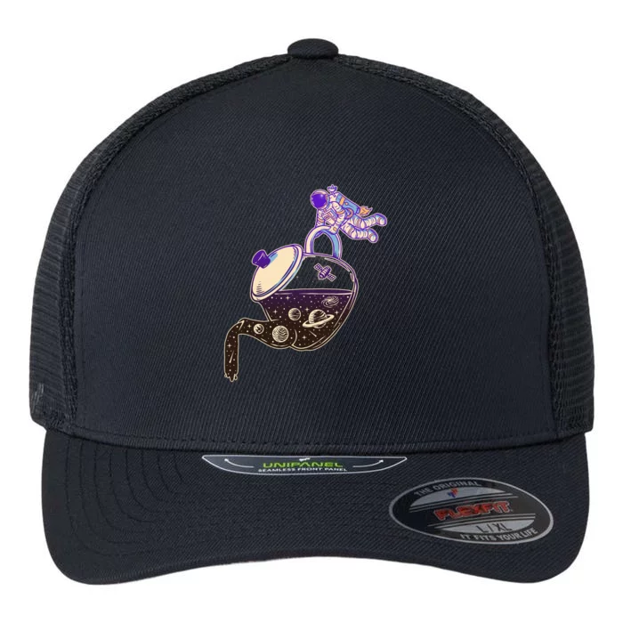 Astronaut Pouring Galaxy Coffee Coffee Flexfit Unipanel Trucker Cap