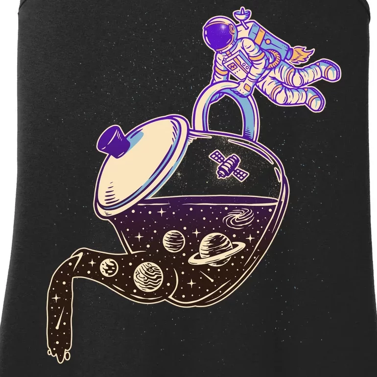 Astronaut Pouring Galaxy Coffee Coffee Ladies Essential Tank