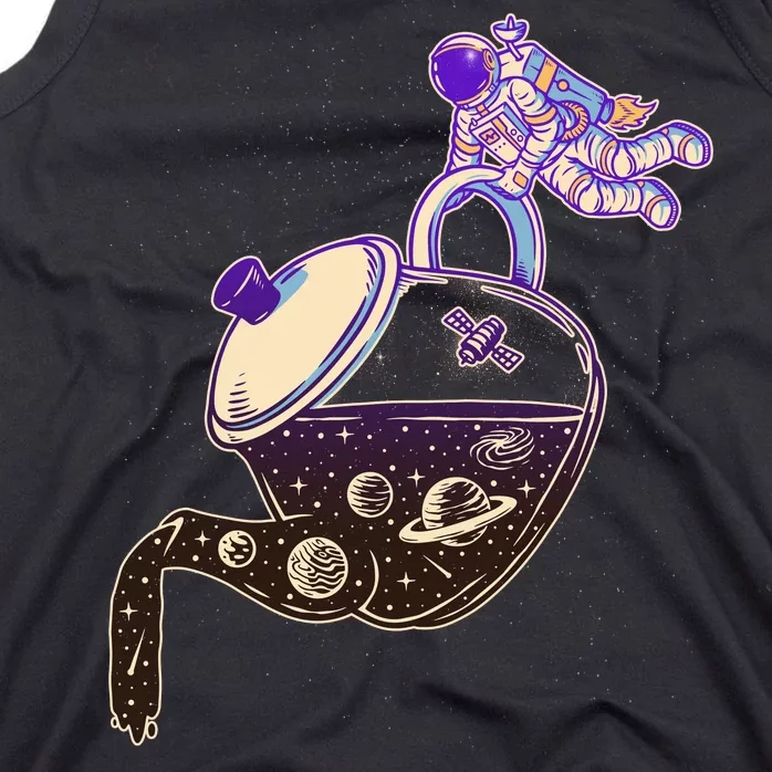 Astronaut Pouring Galaxy Coffee Coffee Tank Top