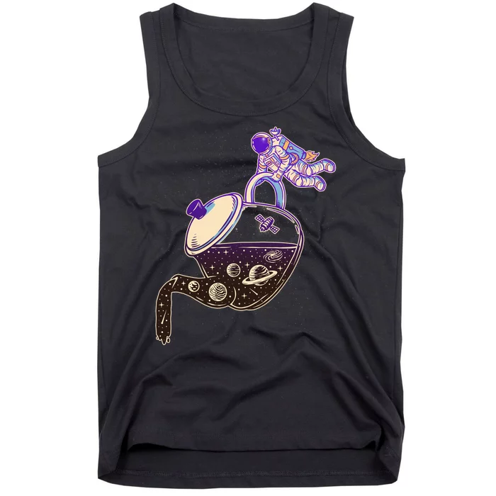 Astronaut Pouring Galaxy Coffee Coffee Tank Top