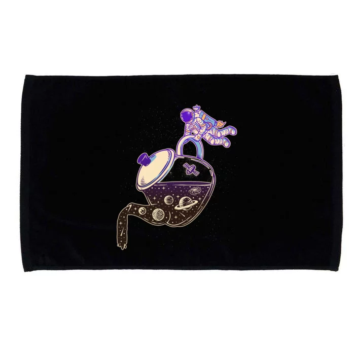 Astronaut Pouring Galaxy Coffee Coffee Microfiber Hand Towel