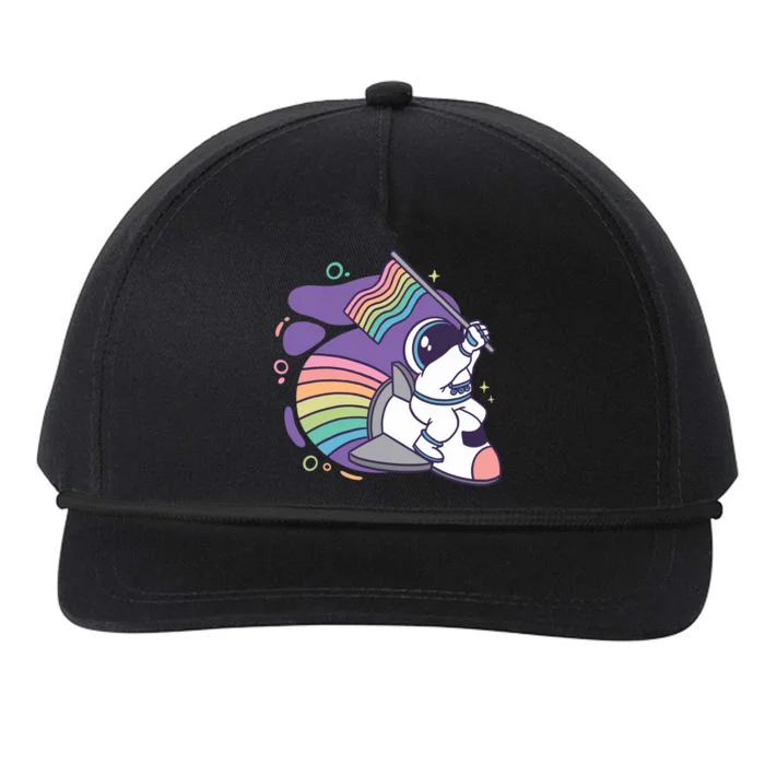 Astronaut Pride Cartoon Snapback Five-Panel Rope Hat