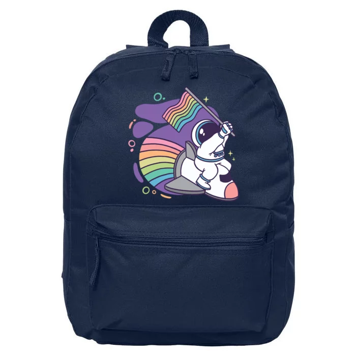 Astronaut Pride Cartoon 16 in Basic Backpack