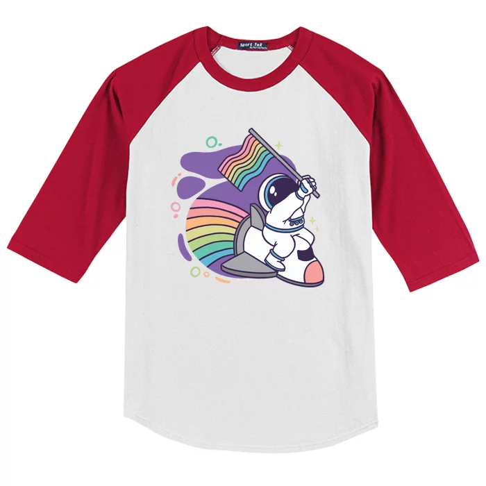 Astronaut Pride Cartoon Kids Colorblock Raglan Jersey