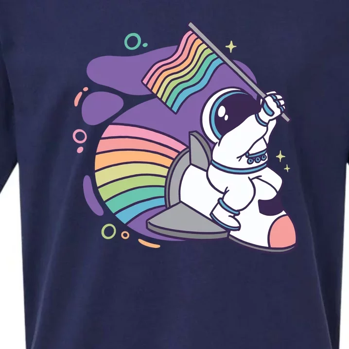 Astronaut Pride Cartoon Sueded Cloud Jersey T-Shirt