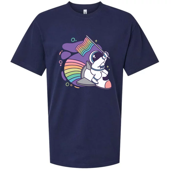 Astronaut Pride Cartoon Sueded Cloud Jersey T-Shirt