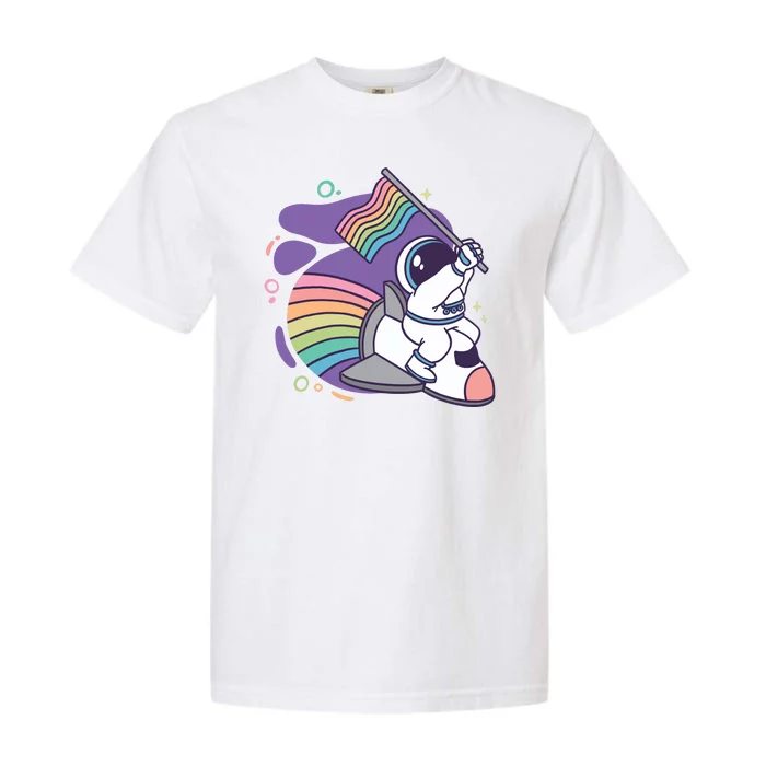 Astronaut Pride Cartoon Garment-Dyed Heavyweight T-Shirt