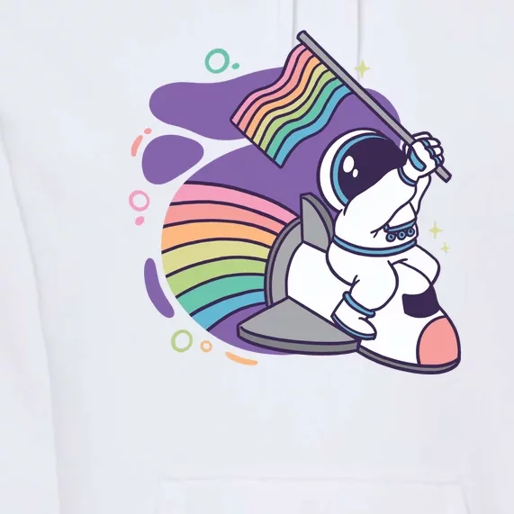 Astronaut Pride Cartoon Premium Hoodie