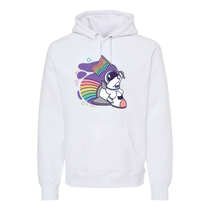 Astronaut Pride Cartoon Premium Hoodie