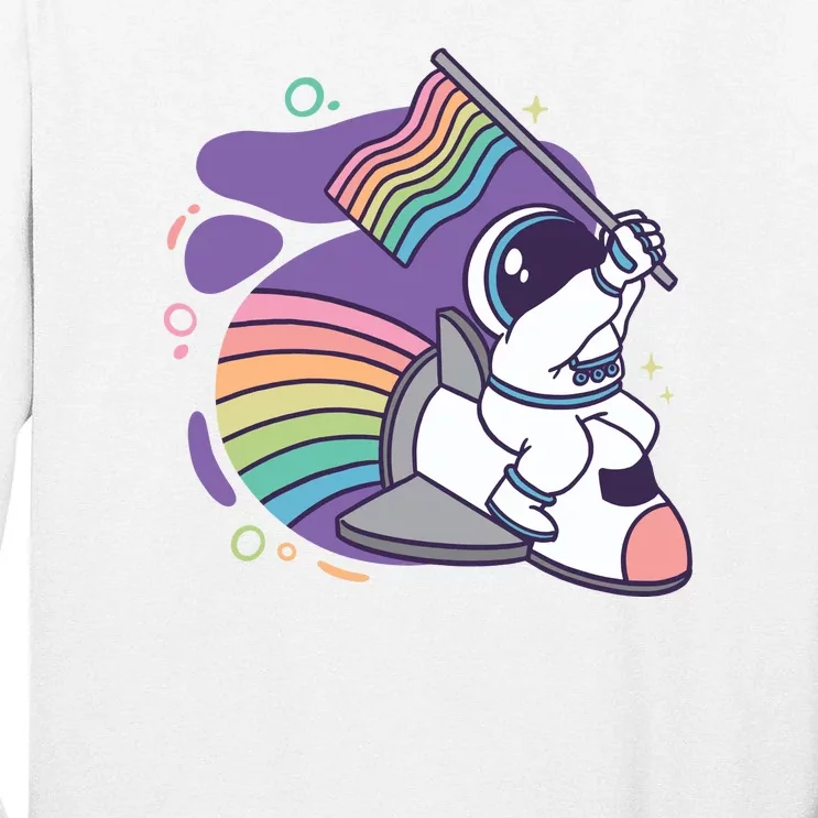 Astronaut Pride Cartoon Tall Long Sleeve T-Shirt