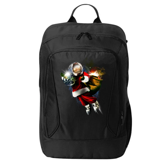 Astronaut Santa Claus In Space City Backpack