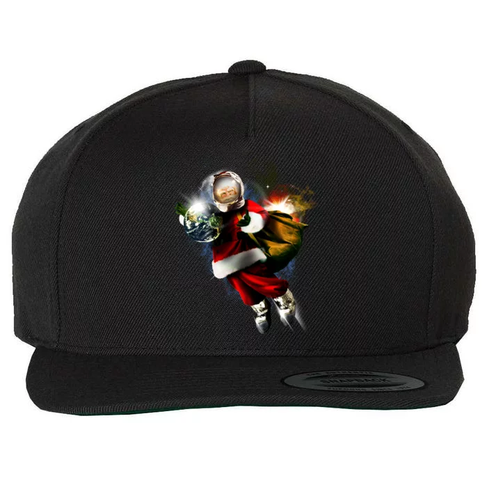 Astronaut Santa Claus In Space Wool Snapback Cap