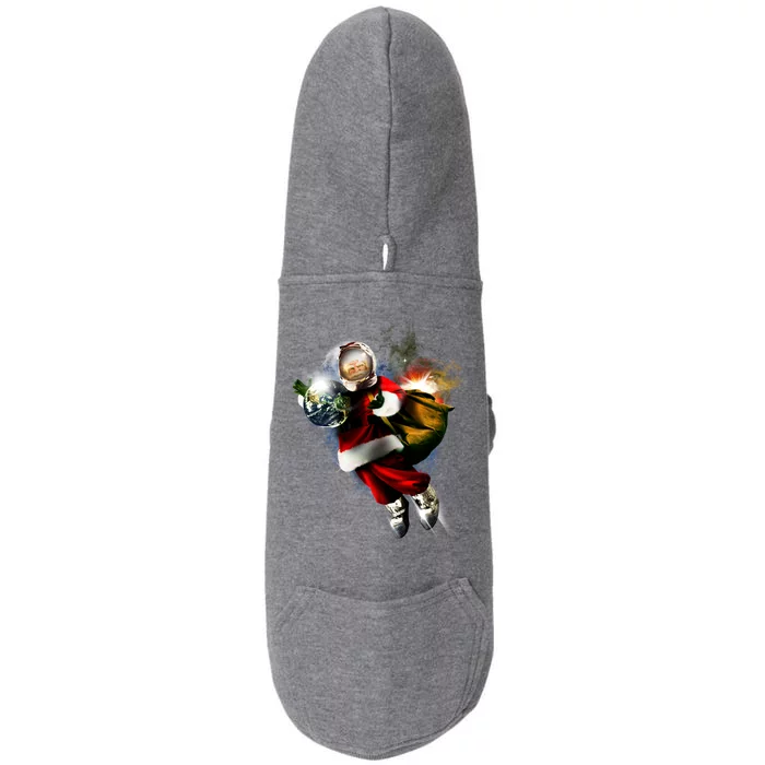 Astronaut Santa Claus In Space Doggie 3-End Fleece Hoodie