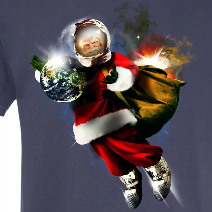 Astronaut Santa Claus In Space Garment-Dyed Heavyweight T-Shirt