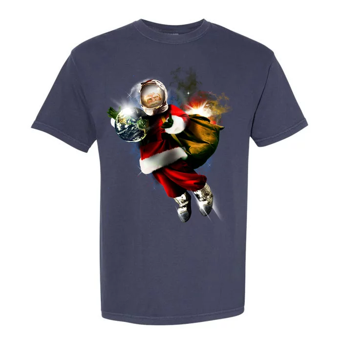 Astronaut Santa Claus In Space Garment-Dyed Heavyweight T-Shirt