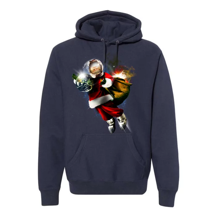 Astronaut Santa Claus In Space Premium Hoodie