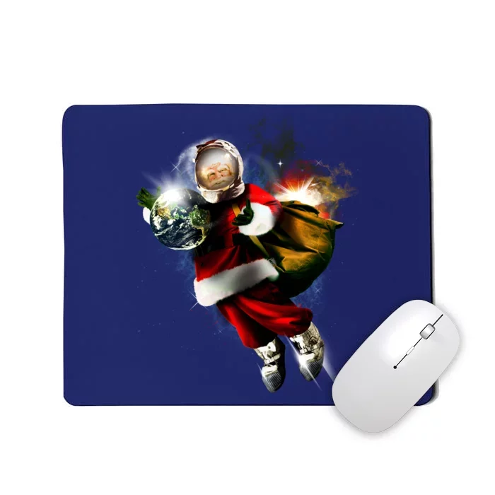 Astronaut Santa Claus In Space Mousepad