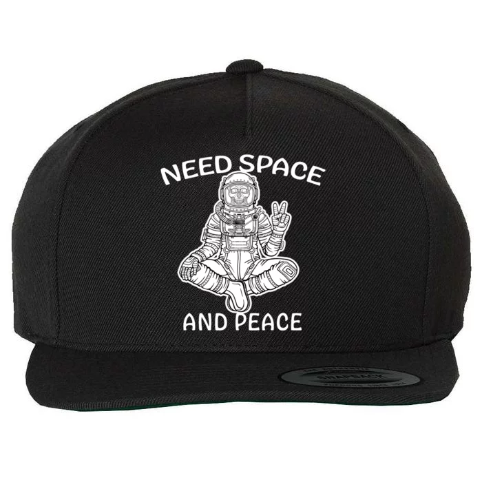 Astronaut Skeleton Need Space And Peace Wool Snapback Cap