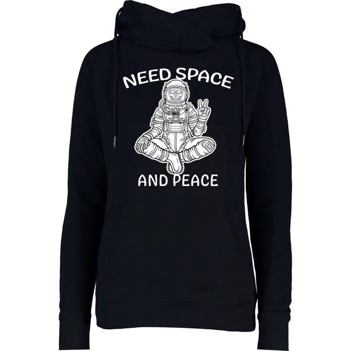 Astronaut Skeleton Need Space And Peace Womens Funnel Neck Pullover Hood