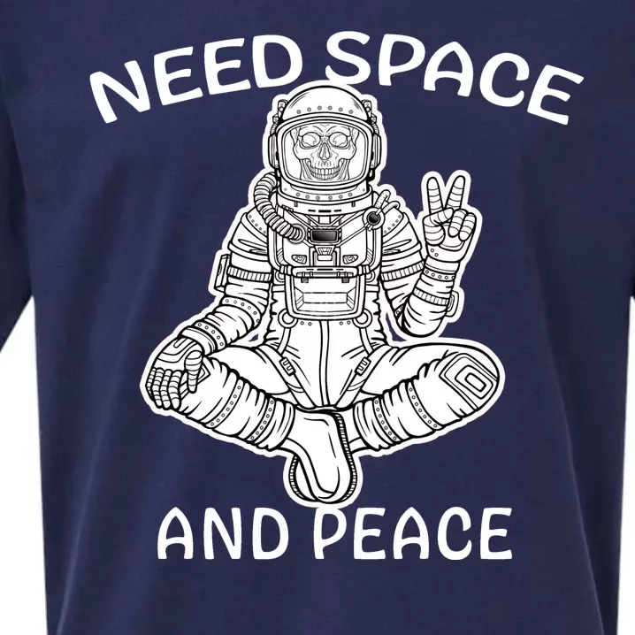 Astronaut Skeleton Need Space And Peace Sueded Cloud Jersey T-Shirt