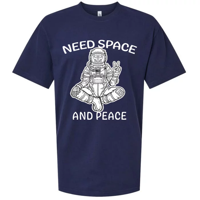 Astronaut Skeleton Need Space And Peace Sueded Cloud Jersey T-Shirt