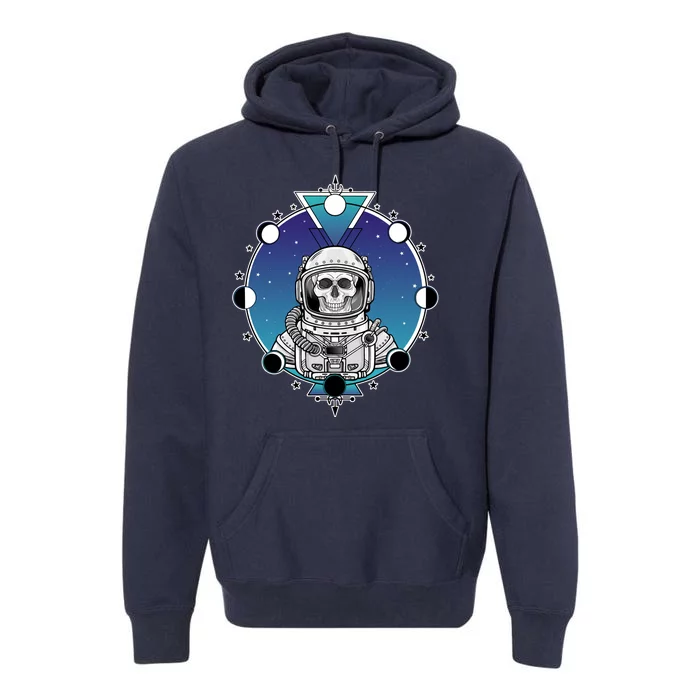 Astronaut Skeleton Star Sky Moon Phases Premium Hoodie